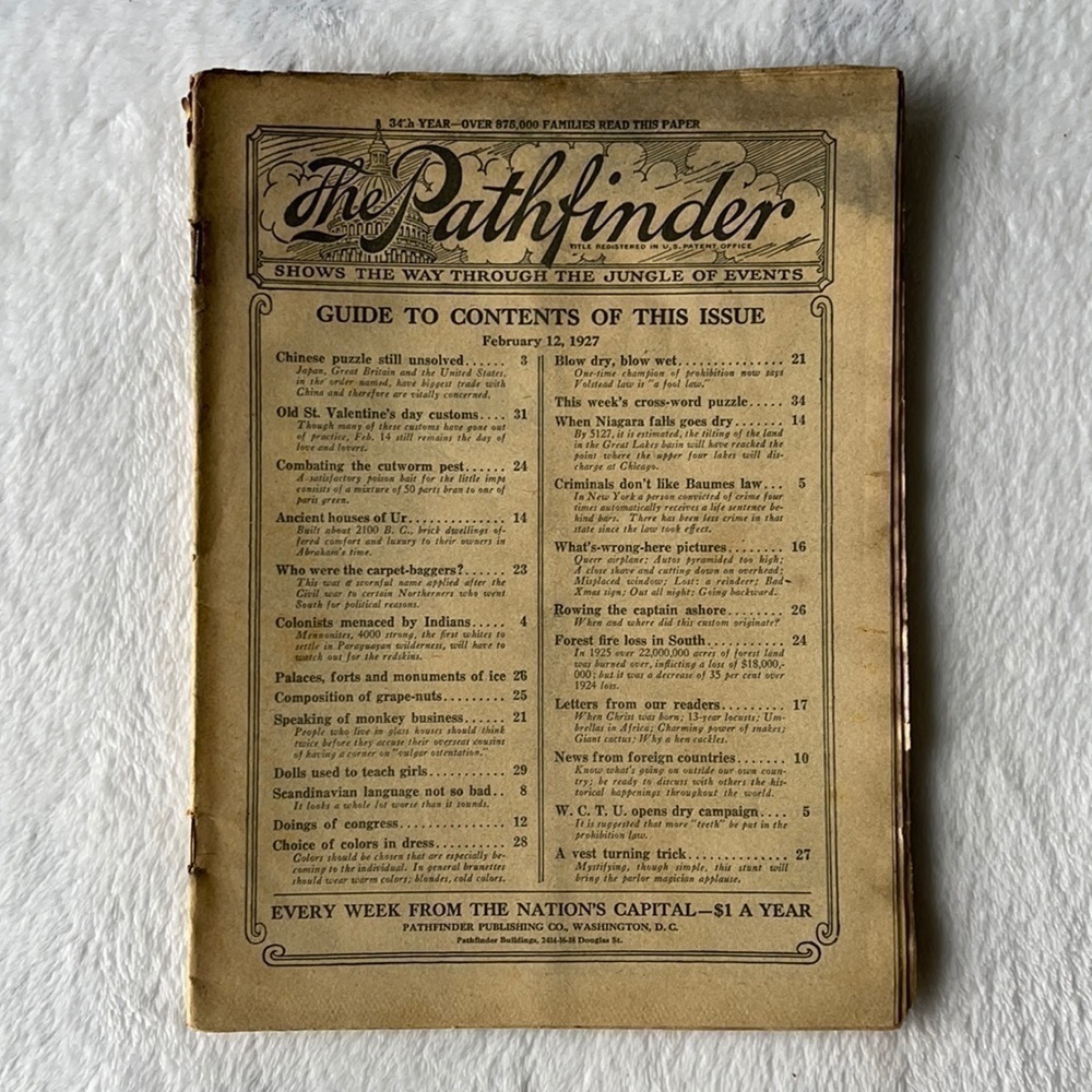 The Pathfinder Newspaper February 12 1927 Vintage